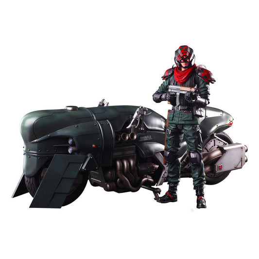 Final Fantasy VII Remake Play Arts Kai Action Figure &amp; Vehicle Shinra Elite Security Officer &amp; Bike