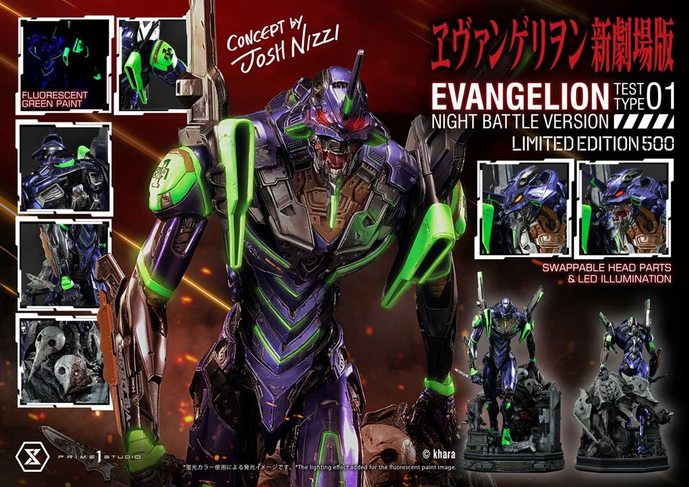 Evangelion Statue Evangelion Test Type 01 Night Battle Version Concept by Josh Nizzi 67 cm
