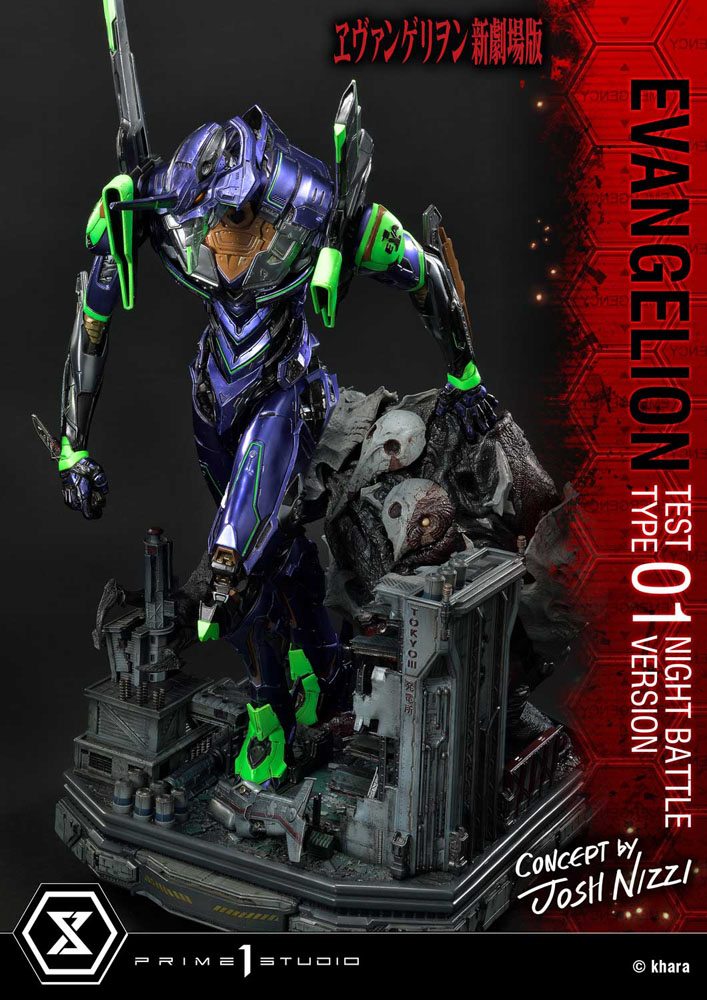 Evangelion Statue Evangelion Test Type 01 Night Battle Version Concept by Josh Nizzi 67 cm