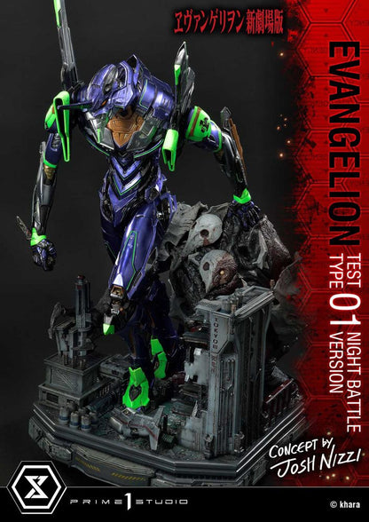 Evangelion Statue Evangelion Test Type 01 Night Battle Version Konzept von Josh Nizzi 67 cm