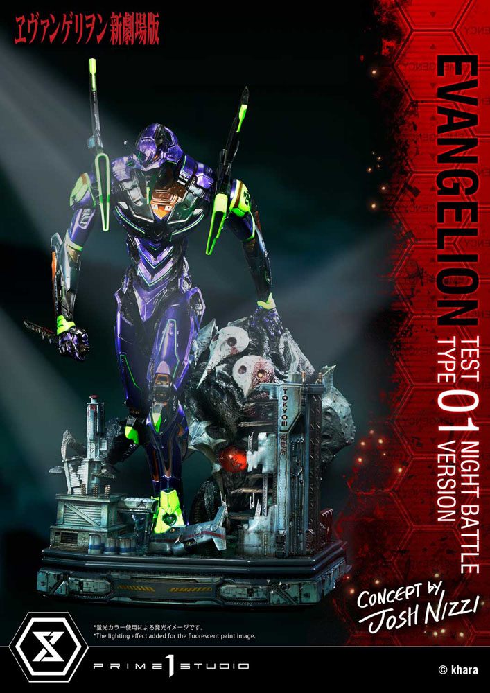 Evangelion Statue Evangelion Test Type 01 Night Battle Version Concept by Josh Nizzi 67 cm