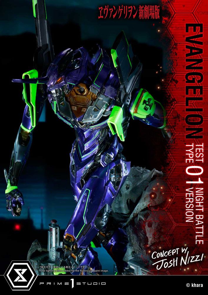 Evangelion Statue Evangelion Test Type 01 Night Battle Version Concept by Josh Nizzi 67 cm
