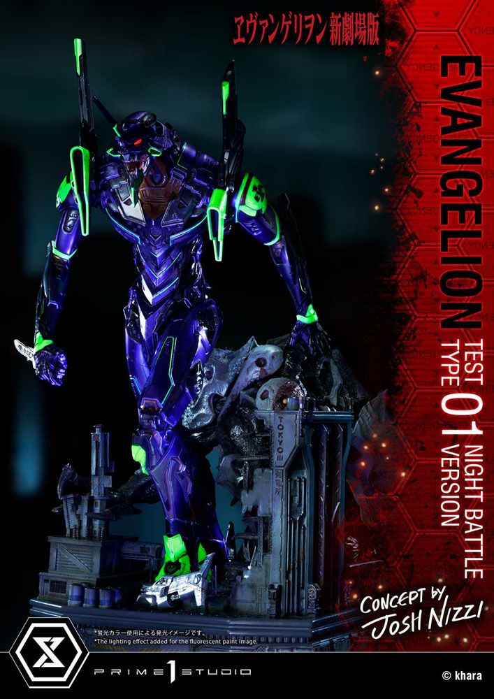Evangelion Statue Evangelion Test Type 01 Night Battle Version Concept by Josh Nizzi 67 cm