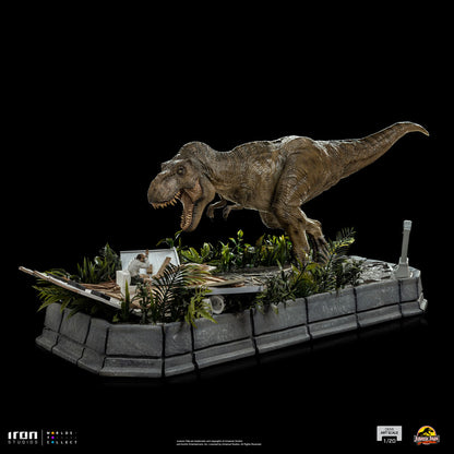 Jurassic Park Demi Art Scale Statue 1/20 T-Rex attackiert Donald Gennaro 30 cm