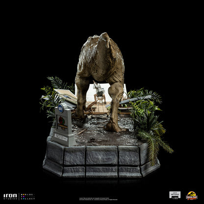 Jurassic Park Demi Art Scale Statue 1/20 T-Rex attackiert Donald Gennaro 30 cm
