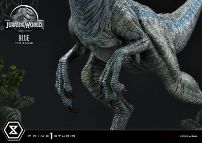 Jurassic world fallen kingdom prime collectibles statue 1/10 blue (åben mund version) 17 cm - SuperMerch.dk kløer helt tæt på