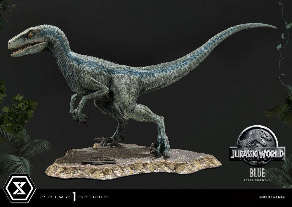 Jurassic world fallen kingdom prime collectibles statue 1/10 blue (åben mund version) 17 cm - SuperMerch.dk