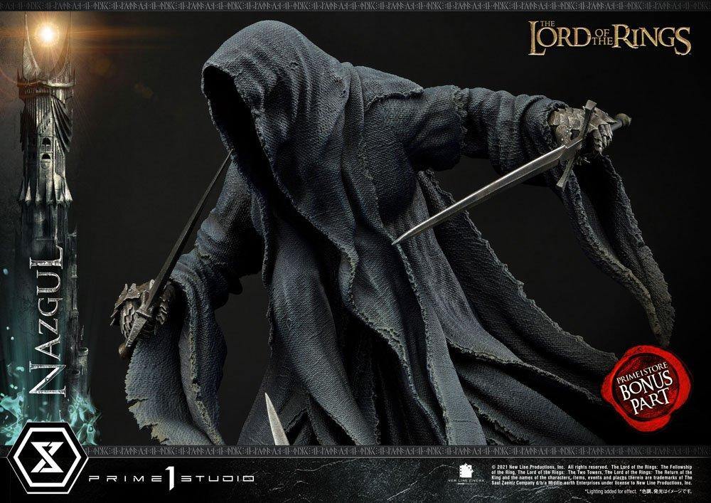 Lord of the rings statue 1/4 Nazgul bonus version 66 cm - SuperMerch.dk topdel af figur med dobbelt sværd