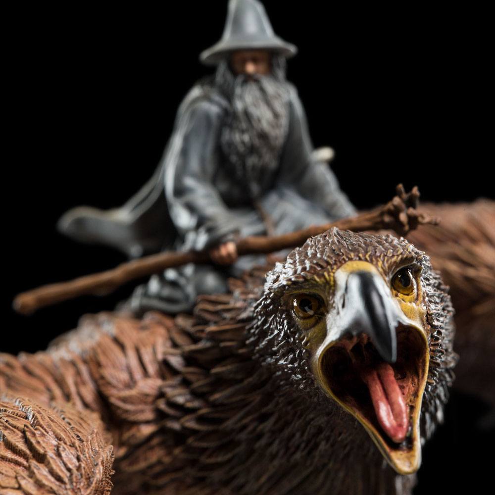 Ringenes Herre Statue Gandalf på Gwaihir 15 cm