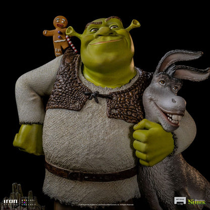 Shrek Deluxe Art Scale Statue 1/10 Shrek, Esel und der Lebkuchenmann 26 cm