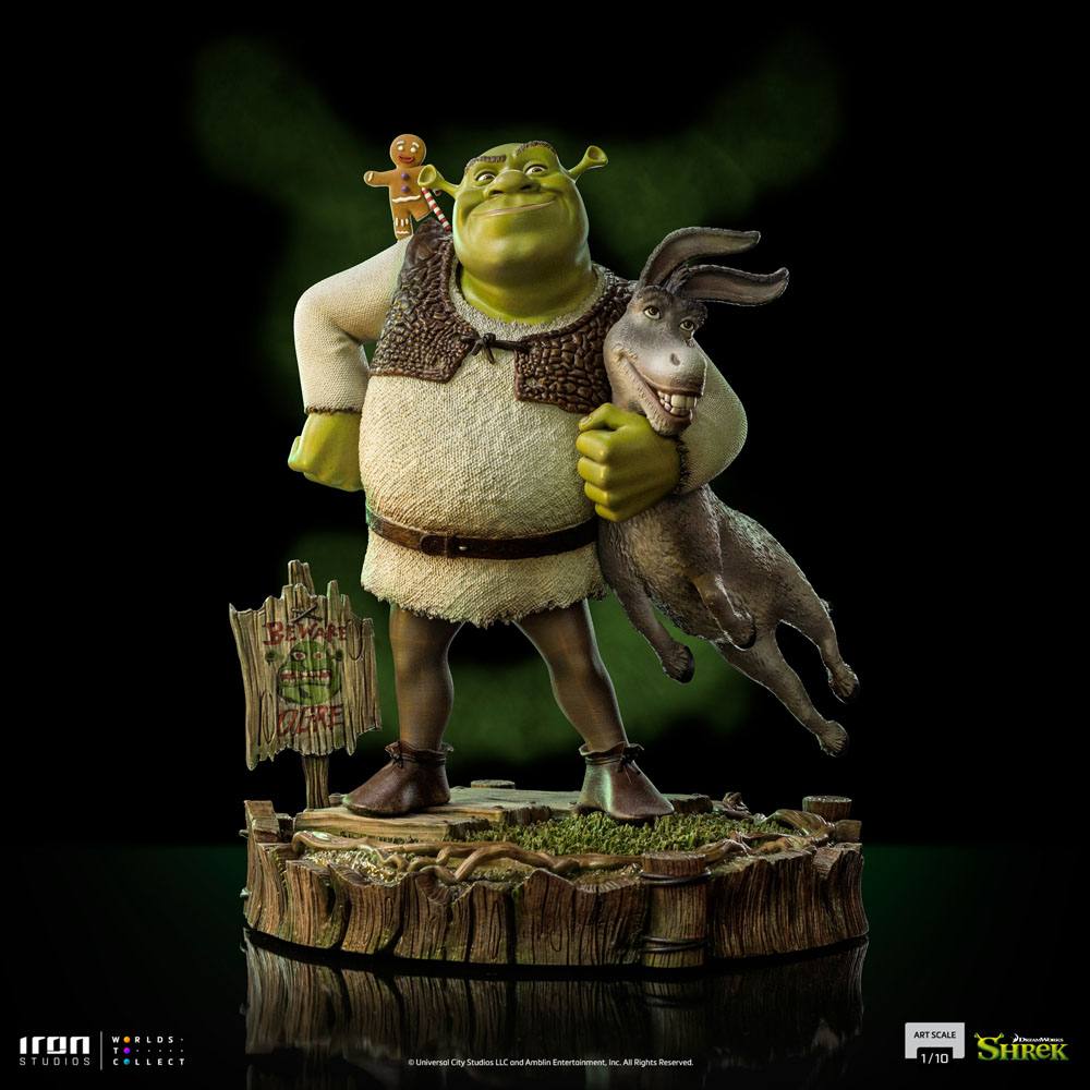 Shrek Deluxe Art Scale Statue 1/10 Shrek, Esel und der Lebkuchenmann 26 cm