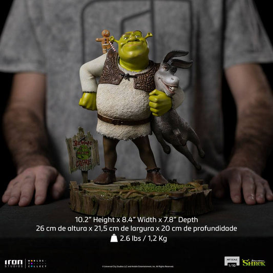 Shrek Deluxe Art Scale Statue 1/10 Shrek, Esel und der Lebkuchenmann 26 cm