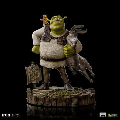 Shrek Deluxe Art Scale Statue 1/10 Shrek, Esel und der Lebkuchenmann 26 cm