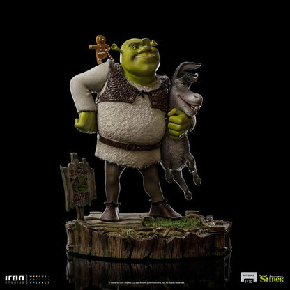 Shrek Deluxe Art Scale Statue 1/10 Shrek, Esel und der Lebkuchenmann 26 cm