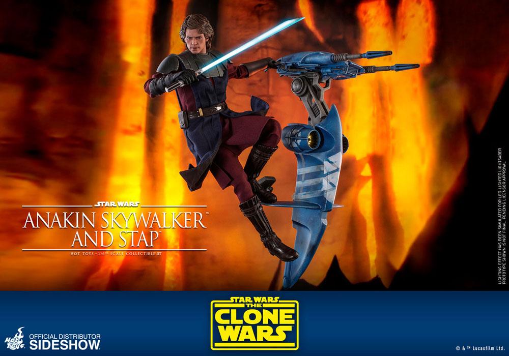 Star Wars The Clone Wars Action Figure 1/6 Anakin Skywalker & STAP 31 cm Hot Hoys