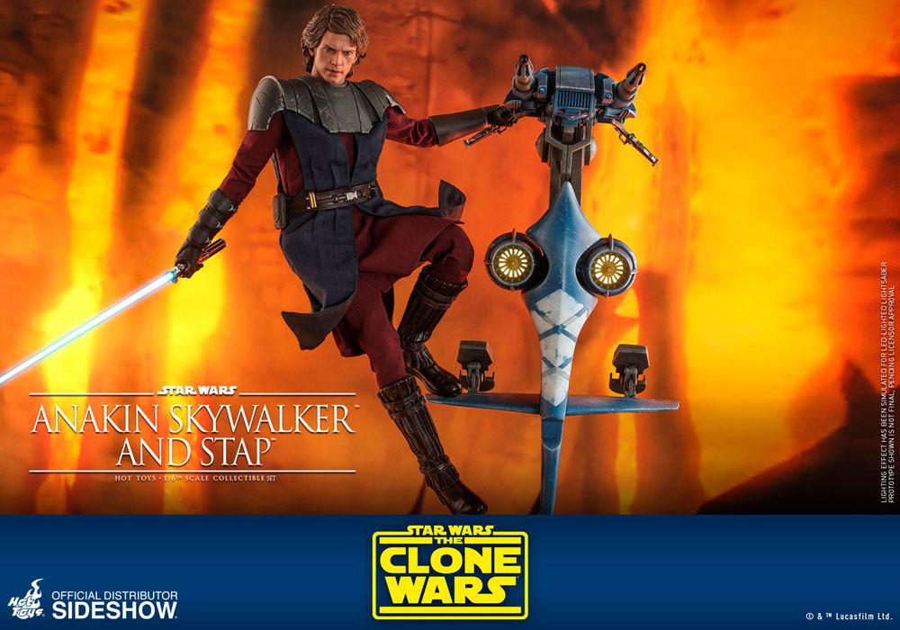 Star Wars The Clone Wars Action Figure 1/6 Anakin Skywalker & STAP 31 cm Hot Hoys