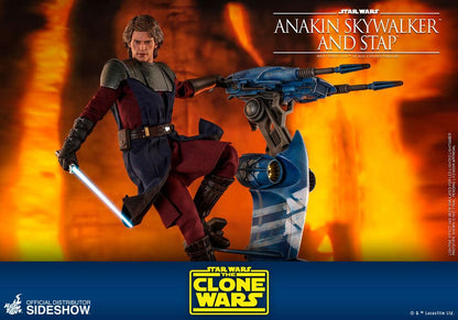 Star Wars The Clone Wars Actionfigur 1/6 Anakin Skywalker &amp; STAP 31 cm Hot Hoys