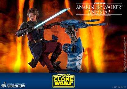 Star Wars The Clone Wars Actionfigur 1/6 Anakin Skywalker &amp; STAP 31 cm Hot Hoys