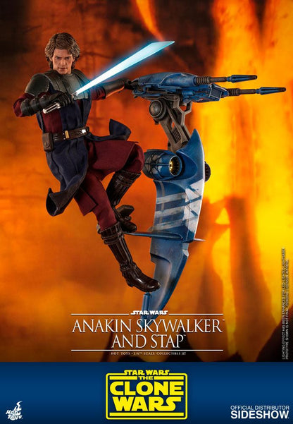 Star Wars The Clone Wars Actionfigur 1/6 Anakin Skywalker &amp; STAP 31 cm Hot Hoys
