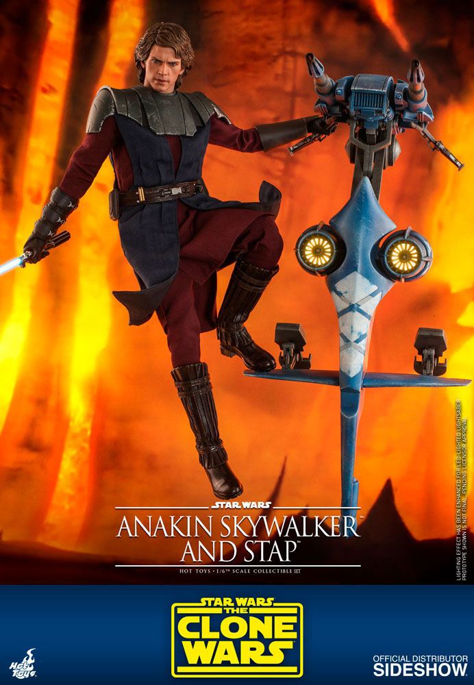 Star Wars The Clone Wars Action Figure 1/6 Anakin Skywalker & STAP 31 cm Hot Hoys