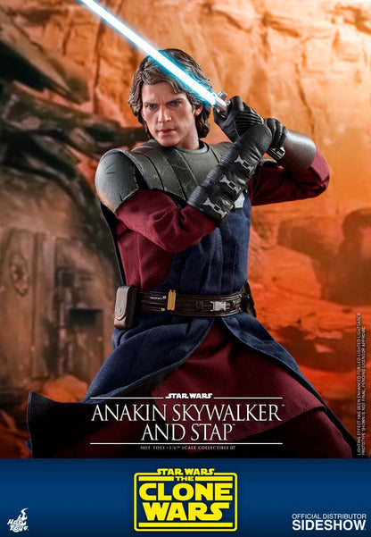 Star Wars The Clone Wars Actionfigur 1/6 Anakin Skywalker &amp; STAP 31 cm Hot Hoys