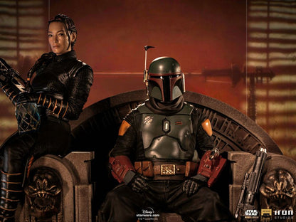 Star Wars The Mandalorian Deluxe Art Scale Statue 1/10 Boba Fett &amp; Fennec auf Thron 23 cm