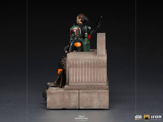 Star Wars The Mandalorian Deluxe Art Scale Statue 1/10 Boba Fett &amp; Fennec auf Thron 23 cm