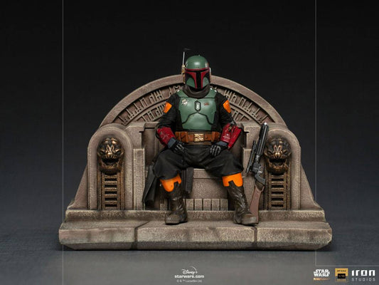 Star Wars The Mandalorian Deluxe Art Scale Statue 1/10 Boba Fett auf Thron 18 cm