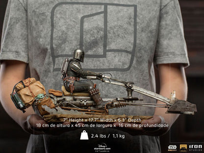 Star Wars The Mandalorian Deluxe Art Scale Statue 1/10 Mandalorian on Speederbike 18 cm