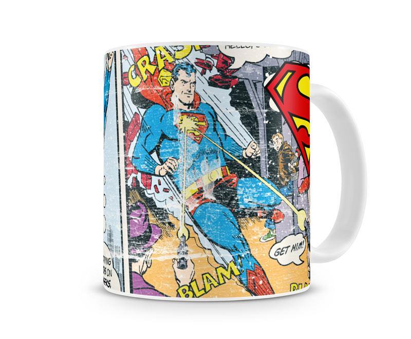 Superman Distressed Comic Strip Krus - SuperMerch.dk