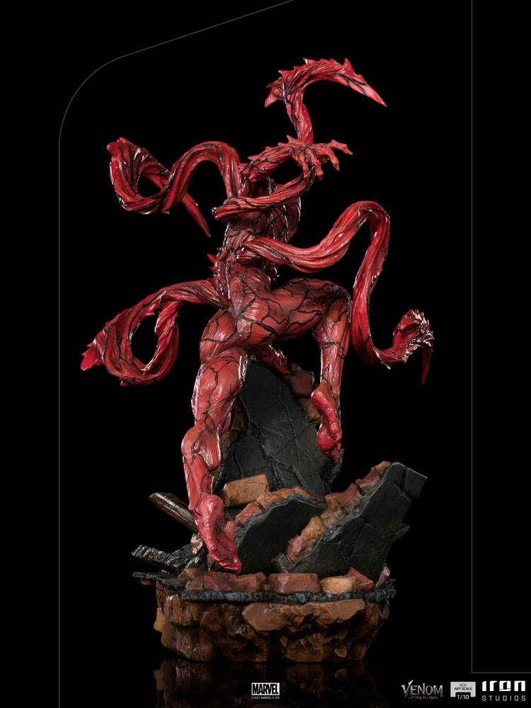 Venom: Let There Be Carnage BDS Art Scale Statue 1/10 Carnage 30 cm figur set bagfra og sort baggrund