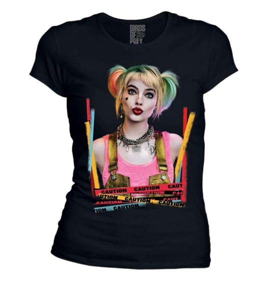BIRDS OF PREY KVINDE T-SHIRT CAUTION - SuperMerch.dk