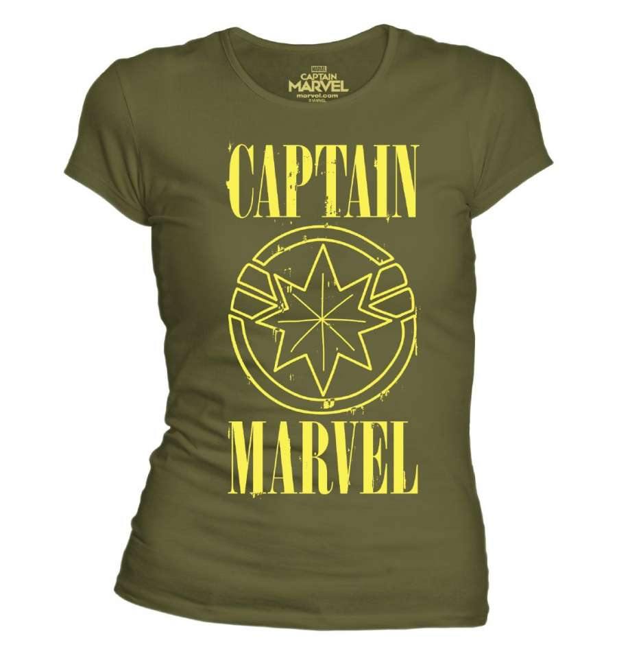 CAPTAIN MARVEL KVINDE T-SHIRT LOGO - SuperMerch.dk