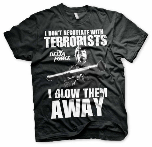 CHUCK NORRIS T-SHIRT I BLOW TERRORISTS AWAY - SuperMerch.dk
