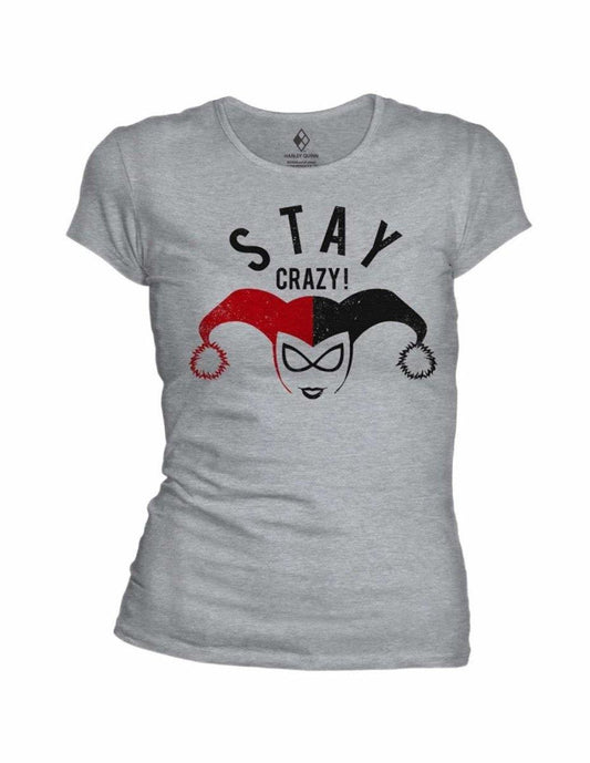 HARLEY QUINN KVINDE T-SHIRT STAY CRAZY - SuperMerch.dk