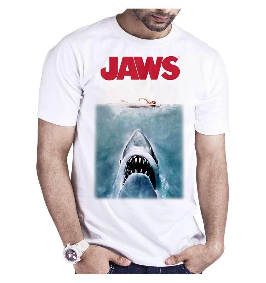 JAWS RETRO POSTER T-SHIRT - SuperMerch.dk