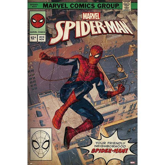 MARVEL SPIDER-MAN COMIC FRONT PLAKAT - SuperMerch.dk