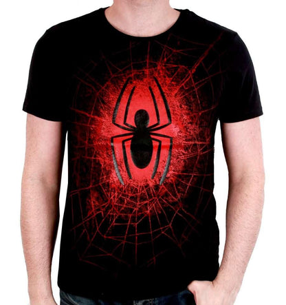 SPIDER-MAN MARVEL T-SHIRT - DESTROYED SPIDER WEB T-SHIRT - SuperMerch.dk
