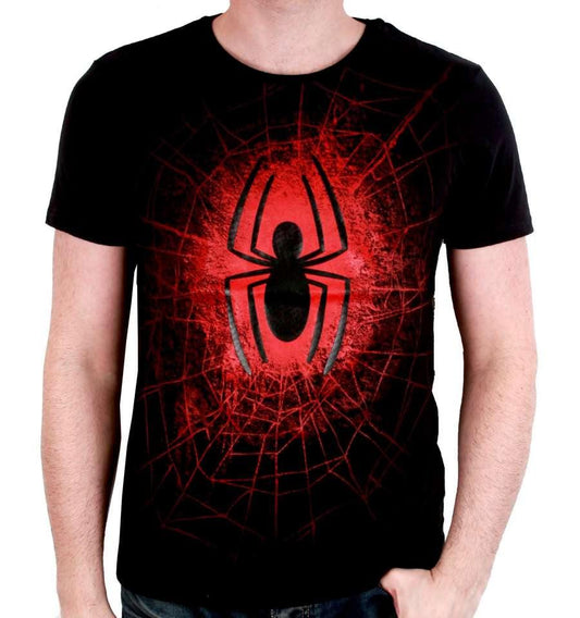 SPIDER-MAN MARVEL T-SHIRT - DESTROYED SPIDER WEB T-SHIRT - SuperMerch.dk