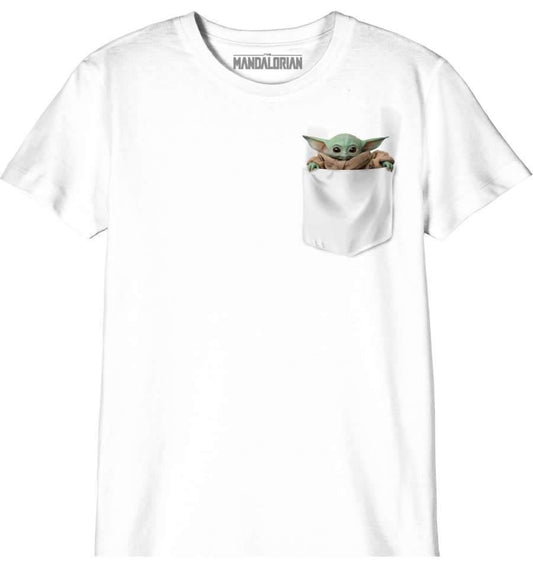 STAR WARS MANDALORIAN BØRNE T-SHIRT BABY YODA POCKET - SuperMerch.dk